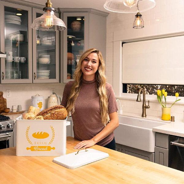 Prep & Savour Modern Farmhouse Bread BoxHold 3+ Loaves Of Bread